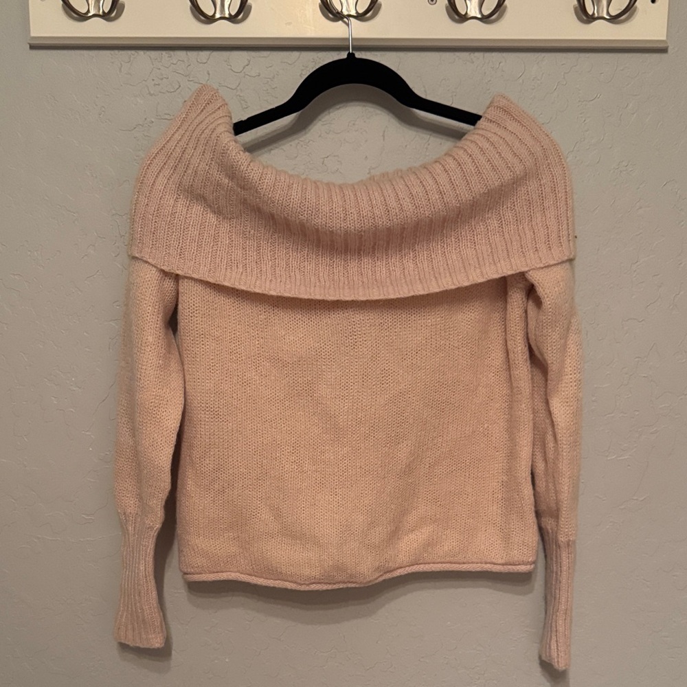 SO Off-Shoulder Blush Sweater